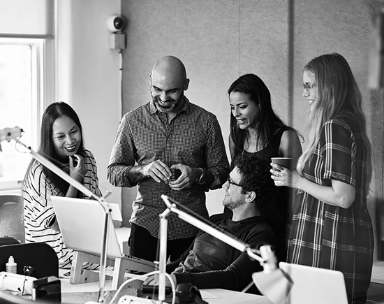 people using technology